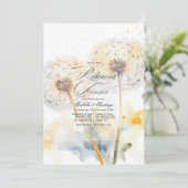 Dandelion Wedding Probe Dinner QR Code Einladung (Stehend Vorderseite)