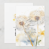 Dandelion Wedding Probe Dinner QR Code Einladung (Vorne/Hinten)
