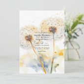 Dandelion Wedding QR Code Einladung (Stehend Vorderseite)