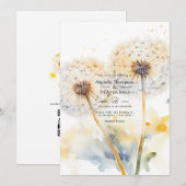 Dandelion Wedding QR Code Einladung (Vorne/Hinten)