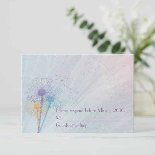 Dandelion Wedding RSVP (Stehend Vorderseite)