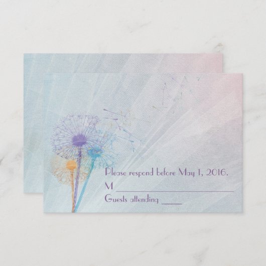 Dandelion Wedding RSVP (Vorne/Hinten)