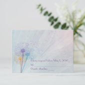 Dandelion Wedding RSVP Karte (Stehend Vorderseite)