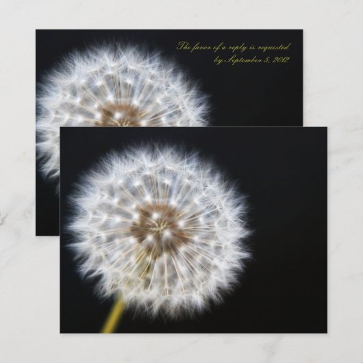 Dandelion Wedding RSVP Karte (Vorne/Hinten)