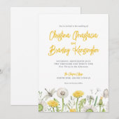 Dandelion Wildblume Garden Wedding Einladung (Vorne/Hinten)