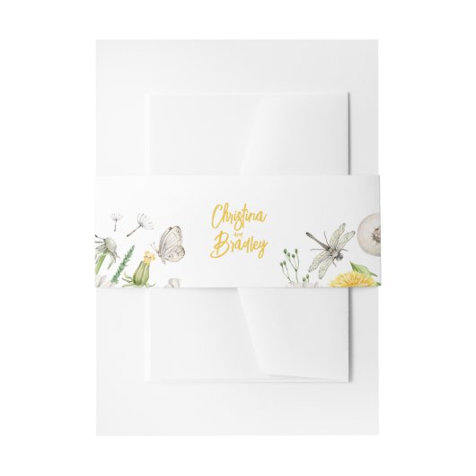 Dandelion Wildblume Garden Wedding Einladungsbanderole (Vorderseite Beispiel)