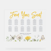 Dandelion Wildblume Hochzeitssitze Mattiert Acrylschild (Vorderseite)