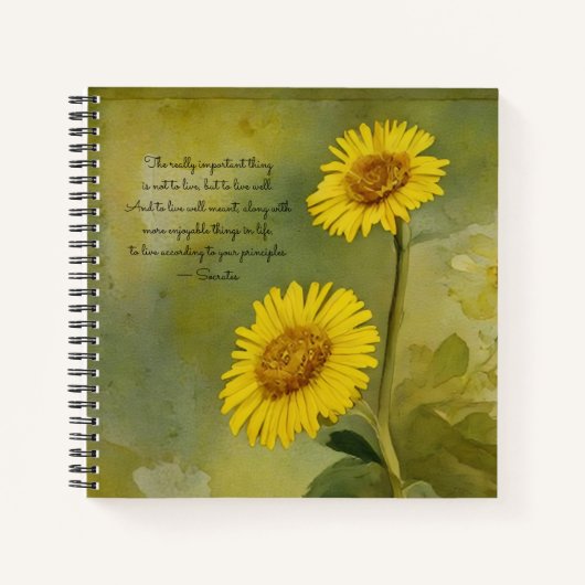 Dandelion-Wildblumen Sokrates Quote Journal Notizblock (Vorderseite)