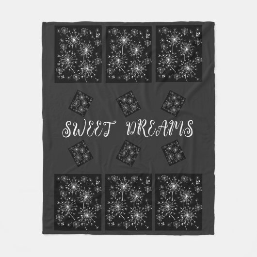 Dandelion, wilde Blume und Honigbienen Fleecedecke (Vorderseite)