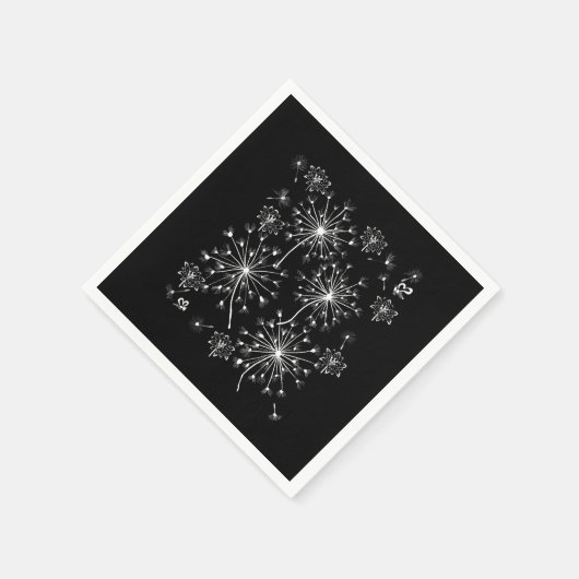 Dandelion, wilde Blume und Honigbienen Serviette (Ecke)