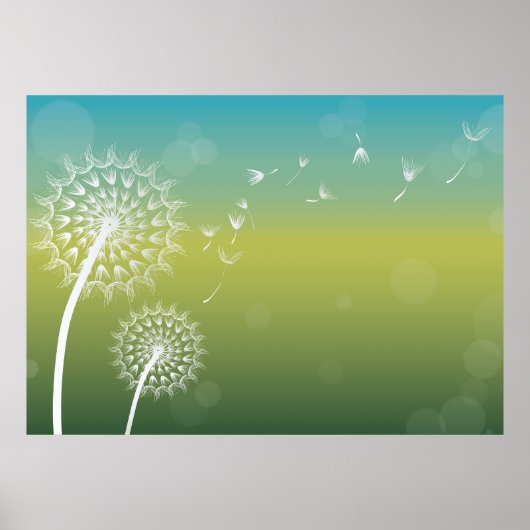 Dandelion Wind Blume Poster (Vorne)