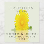 Dandelion Wine Liquor Weinetikett (Einzelnes Label)