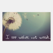 Dandelion Wises Rechteckiger Aufkleber (Vorderseite)