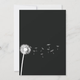Dandelion Wish Black and White Wedding Einladung