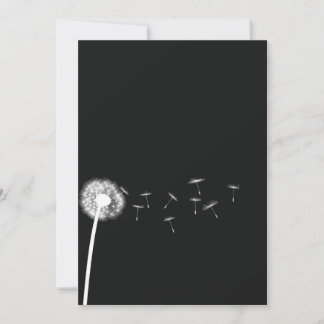 Dandelion Wish Black and White Wedding Einladung