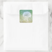 Dandelion Wish Dreamy Design Quadratischer Aufkleber (Tasche)
