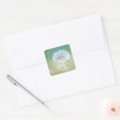 Dandelion Wish Dreamy Design Quadratischer Aufkleber (Umschlag)