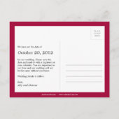 Dandelion Wish Foto Save the Date (Himbeere) Ankündigungspostkarte (Rückseite)