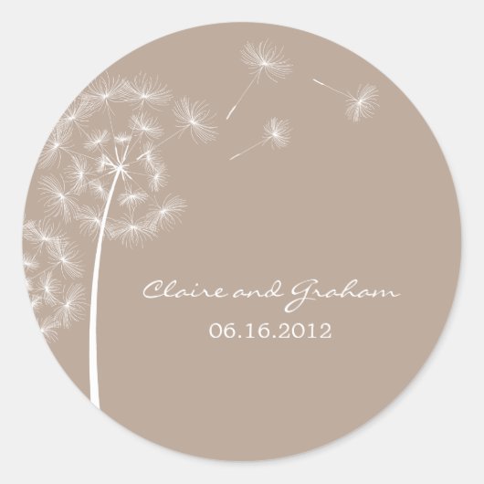 Dandelion Wish Gefallen Sticker oder Umschlag Aufk (Vorderseite)
