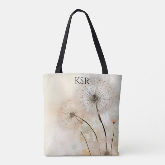 Dandelion Wish Monogram Tasche (Rückseite)
