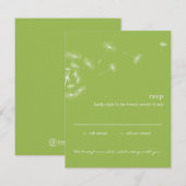 Dandelion Wish Wedding RSVP Card (Limon) Karte (Vorne/Hinten)