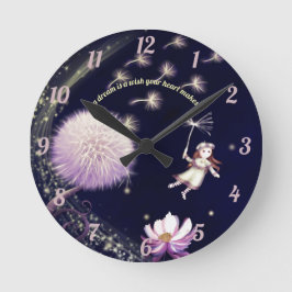 Dandelion wishes Acrylic Wall Clock Runde Wanduhr