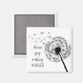 Dandelion wünscht Design Magnet (Vorderseite/Rückseite)
