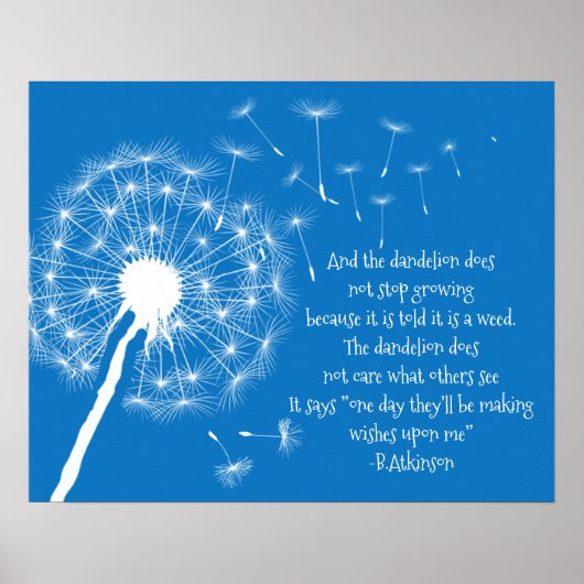 Dandelion wünscht Design Poster (Vorne)