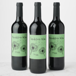 Dandelion wünscht Design Wine Label Weinetikett
