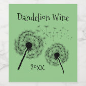 Dandelion wünscht Design Wine Label Weinetikett (Einzelnes Label)