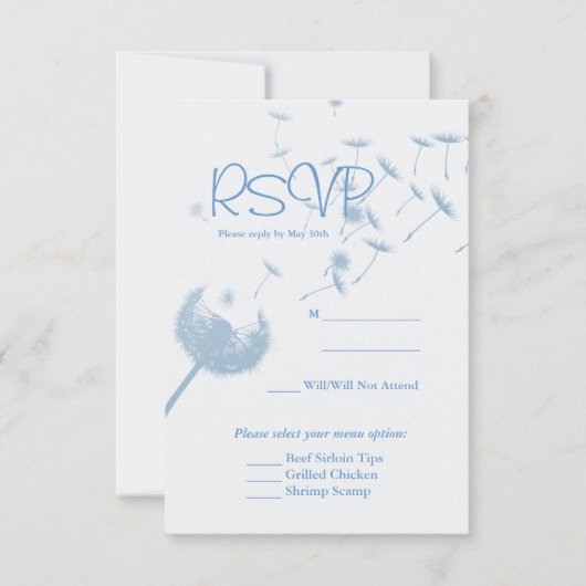 Dandelion wünscht eine Hochzeit auf weich Aquamari (Vorderseite)