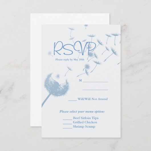 Dandelion wünscht eine Hochzeit auf weich Aquamari (Vorne/Hinten)