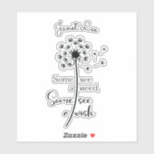 Dandelion wünscht einen Vinyl-Aufkleber nach Maß Aufkleber (Blatt)