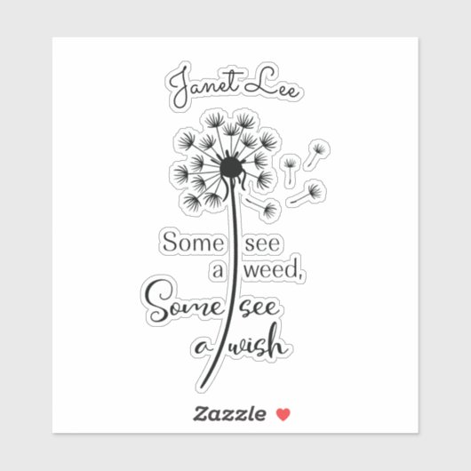 Dandelion wünscht einen Vinyl-Aufkleber nach Maß Aufkleber (Blatt)