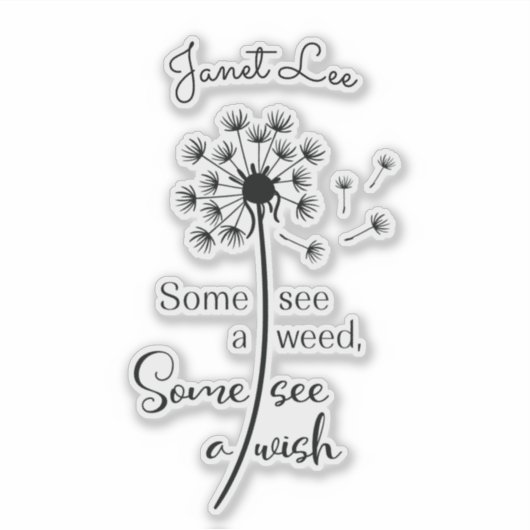 Dandelion wünscht einen Vinyl-Aufkleber nach Maß Aufkleber (Vorderseite)