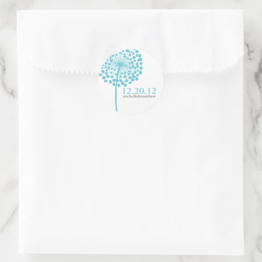 Dandelion wünscht Gastgeschenk Hochzeit Stickers (Tasche)