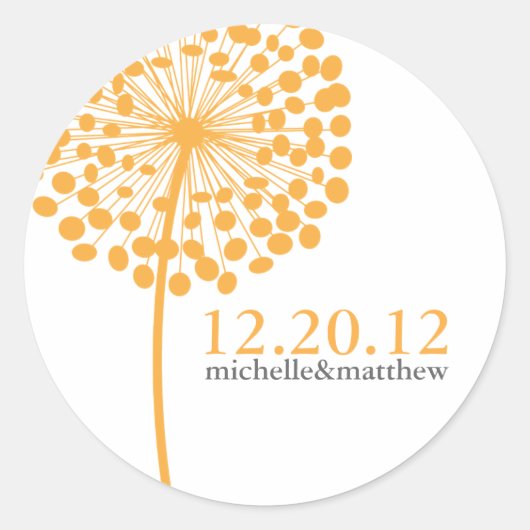 Dandelion wünscht Gastgeschenk Hochzeit Stickers (Vorderseite)