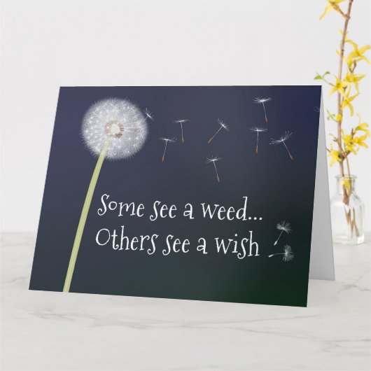 Dandelion wünscht geklappte Grußkarte Karte (Gelbe Blume)