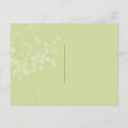 Dandelion wünscht Hochzeit speichern das Datum Ankündigungspostkarte (Rückseite)