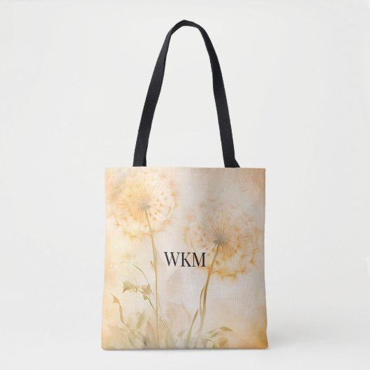 Dandelion wünscht Monogram Tasche (Vorderseite)