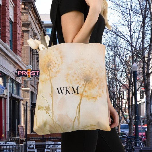 Dandelion wünscht Monogram Tasche