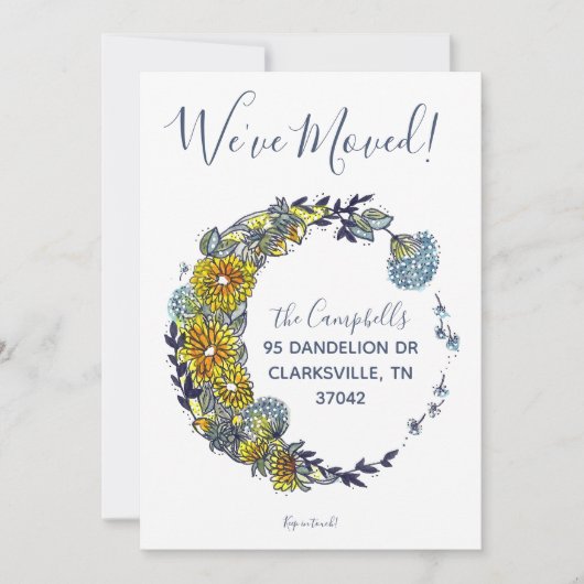 Dandelion wünscht neue Adresse Ankündigung (Vorderseite)