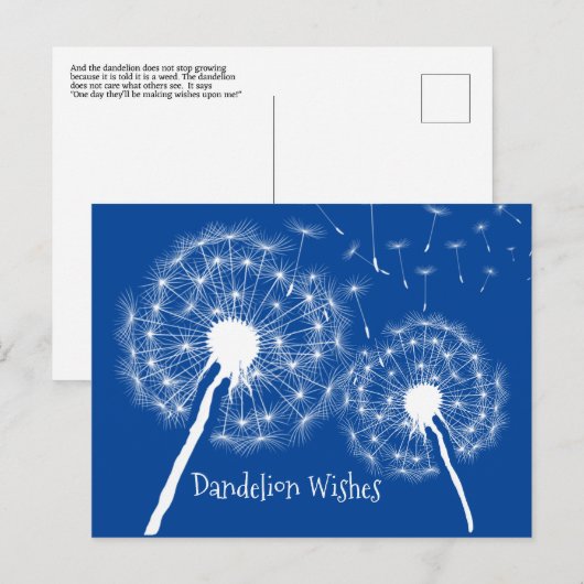 Dandelion wünscht Postkarte entwerfen (Vorne/Hinten)