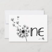 Dandelion zum ersten Geburtstag Dankeskarte (Rückseite)