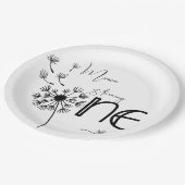 Dandelion zum ersten Geburtstag Pappteller (Schrägansicht)