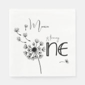 Dandelion zum ersten Geburtstag Serviette (Vorderseite)