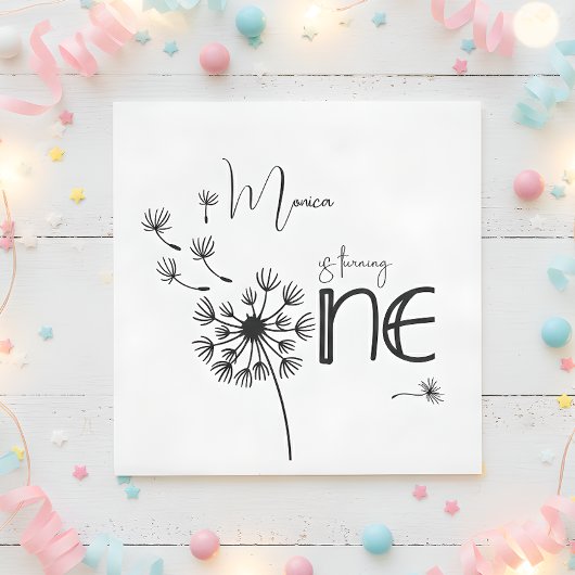 Dandelion zum ersten Geburtstag Serviette