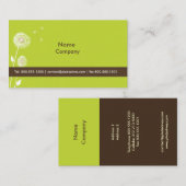 DANDELIONEN/JUGEND/Moos-grüne dunkle Schokolade Visitenkarte (Vorne/Hinten)