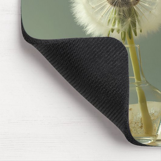 Dandelionentransformation, die in einem Spiegel re Mousepad (Ecke)