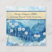 Dandelions and Mountain Nature QR Code Counselor Quadratische Visitenkarte (Vorderseite)